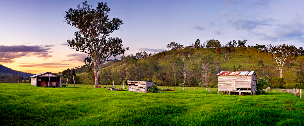 Three Farm Sheds Near Lost World, QLD.