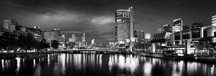 Melbourne's Yarra River - B&W